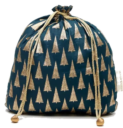 Wiederverwendbare Geschenkbeutel mit Kordelzug Weihnachtsserie Large