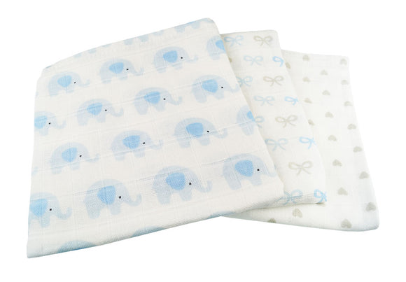 Blümchen Mullwindeln Bio-BW 3er-Set 70x70 cm bedruckt