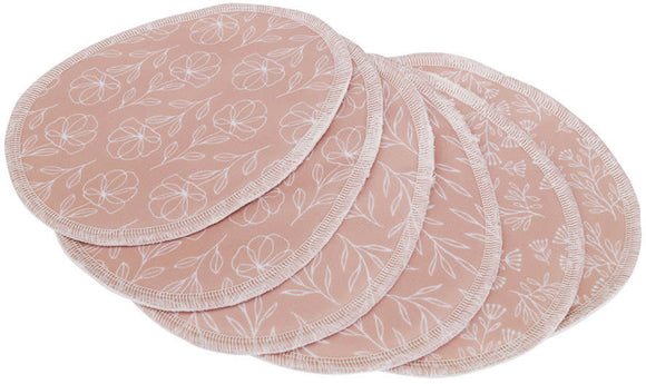 Blümchen Kuschel-Stilleinlagen 3 Paar Bio-BW Floral Rosenholz