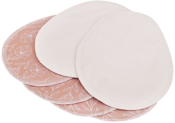 Blümchen Kuschel-Stilleinlagen 3 Paar Bio-BW Floral Rosenholz