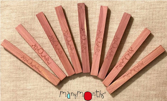 ManyMonths Natural Woollies Zedernholz Mottenschutz 10er-Set
