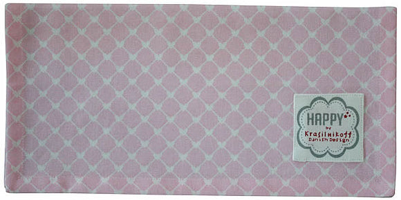 Krasilnikoff Stoffserviette 40x40 cm Herz rosa-diagonal