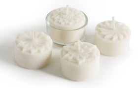 Babongo 9 Teelichter Blüten + 1 Glasteelichthalter