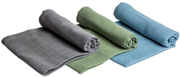 Terra Gaia Mullwindel Muslin Nappy Bio-BW 75x75 cm 3er-Set