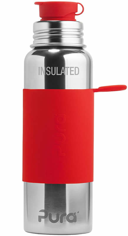 Purakiki Isolierte SPORTflasche 600 ml mit Silikon-Sleeve