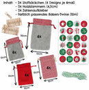 Adventskalender Stoffsäckchen zum Basteln & Befüllen Rot-Grün-3
