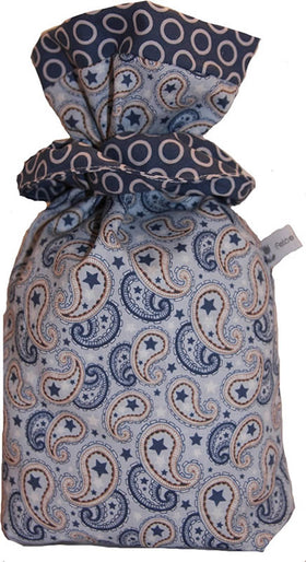 Geschenkbeutel Verpackung aus Stoff in Paisley blau