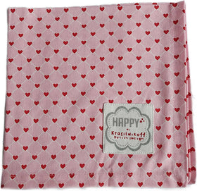 Krasilnikoff Stoffserviette 40x40 cm Herz diagonal pink-red