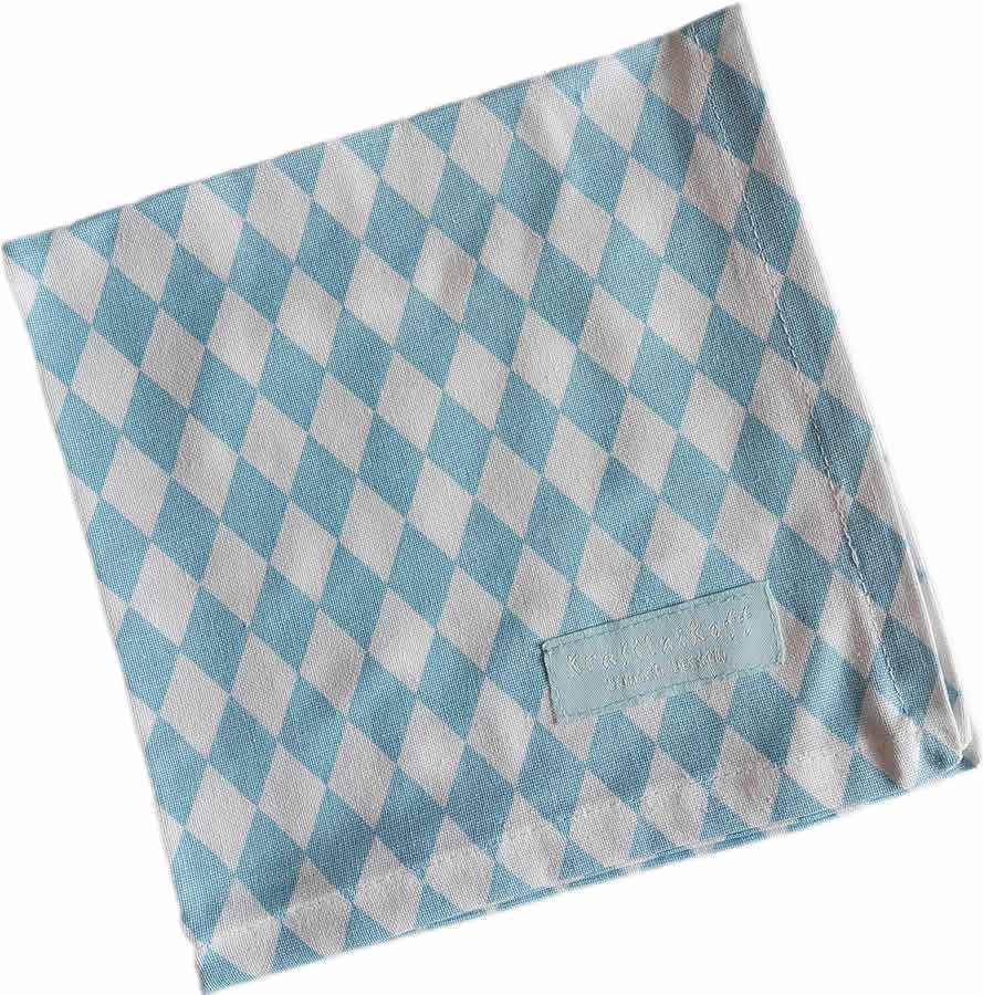 Krasilnikoff Stoffserviette 40x40 cm Small Harlekin Baby Blue