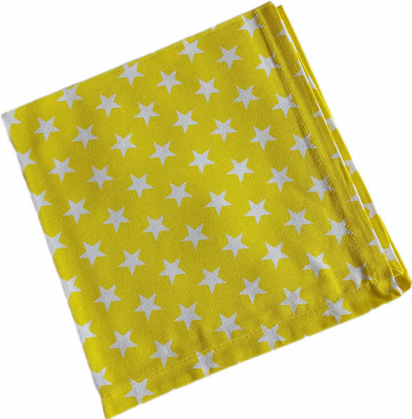 Krasilnikoff Stoffserviette 40x40 cm Stars gelb-weiß
