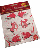 Holzklammer Weihnachten rot-weiß Pferd & Glocke 6er-Set-1