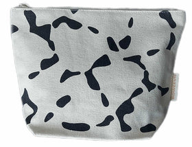Kosmetiktasche Natur-Schwarz mit Reißverschluss