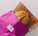 Bees Wrap Artisan Brottasche Magenta-Meadow Magic gefüttert-3