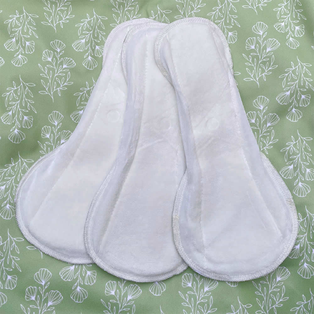 Blümchen Menstruationsbinde Gr. L Floral Lindgrün 3er-Set - 0