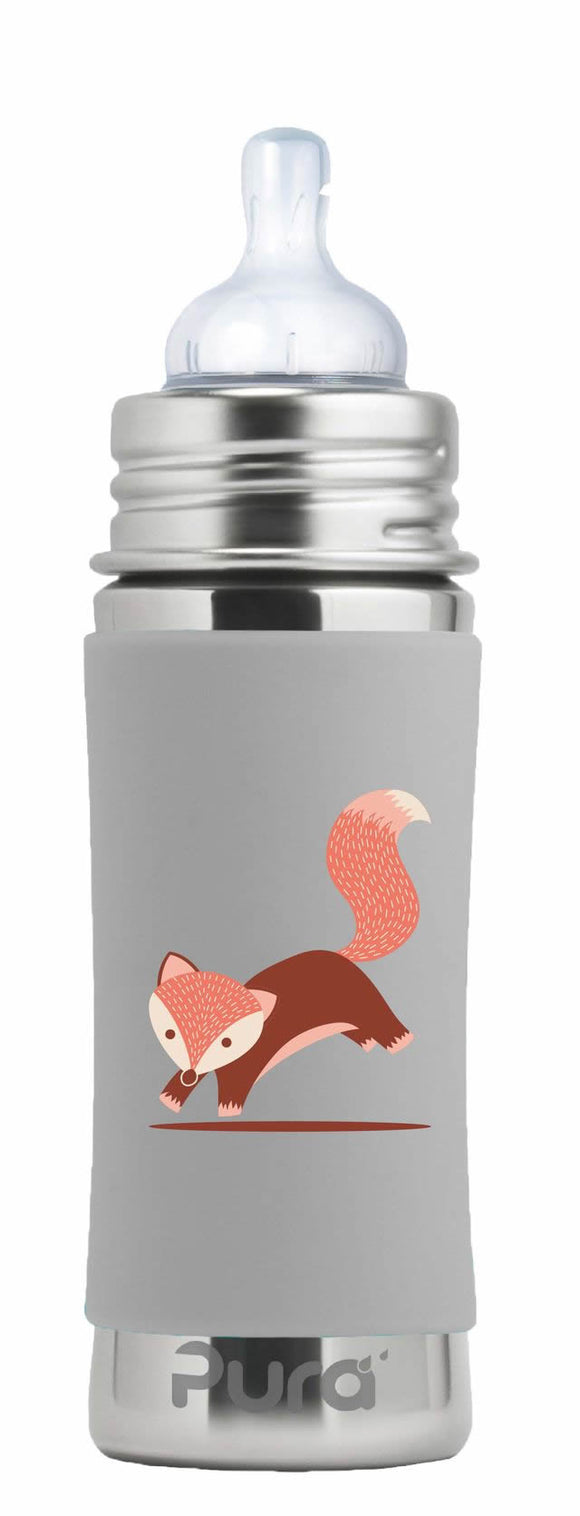 Purakiki Babyflasche 300 ml mit Silikon-Sleeve