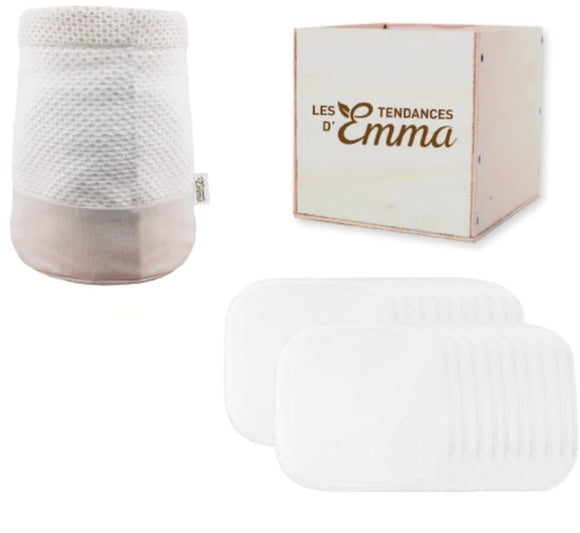 Kit Eco Belle waschbare Abschminkpads 17-teilig Bio-BW