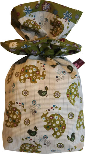 Geschenkbeutel Verpackung aus Stoff Elefant oliv