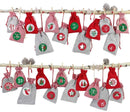 Adventskalender Stoffsäckchen zum Basteln & Befüllen Rot-Grün-1