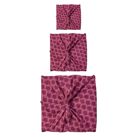 FabRap Furoshiki Tücher Maroon Ogives 3er-Set