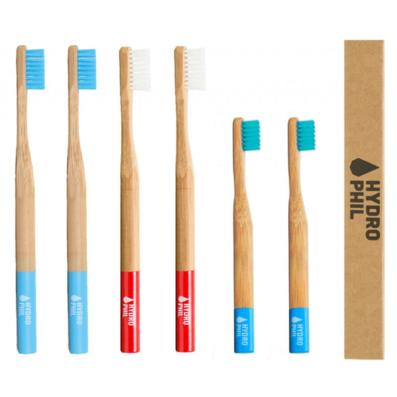 Hydrophil Bambus-Zahnbürste Family Pack 6er-Set