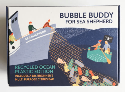 Bubble Buddy Schale aus Ozean-Plastik mit Seife Light Green