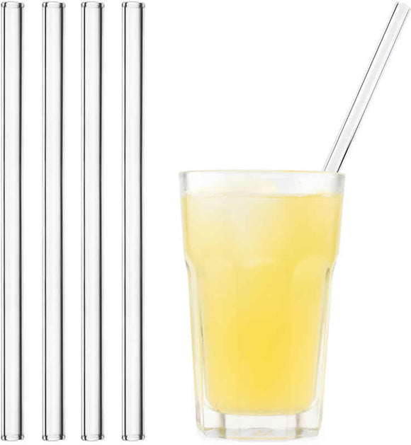 Trinkhalm aus Glas 4er-Set gerade