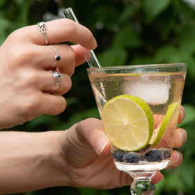 Trinkhalm aus Glas 6er-Set Gerade 15 + 20 + 23 cm - 0