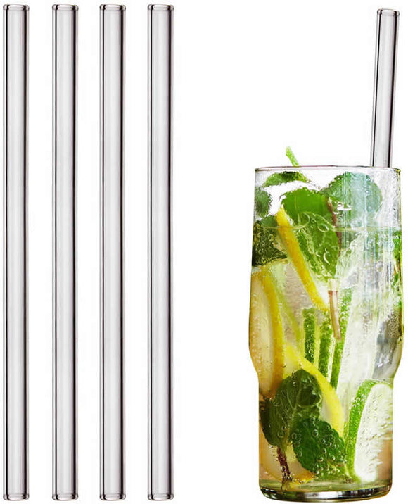 Trinkhalm aus Glas 4er-Set gerade
