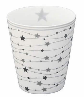 Krasilnikoff Porzellan-Becher Happy Mug Silver Stars