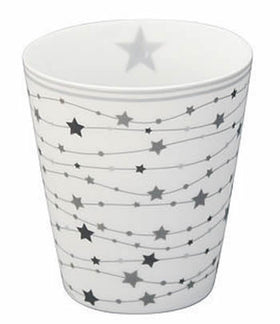 Krasilnikoff Porzellan-Becher Happy Mug Silver Stars