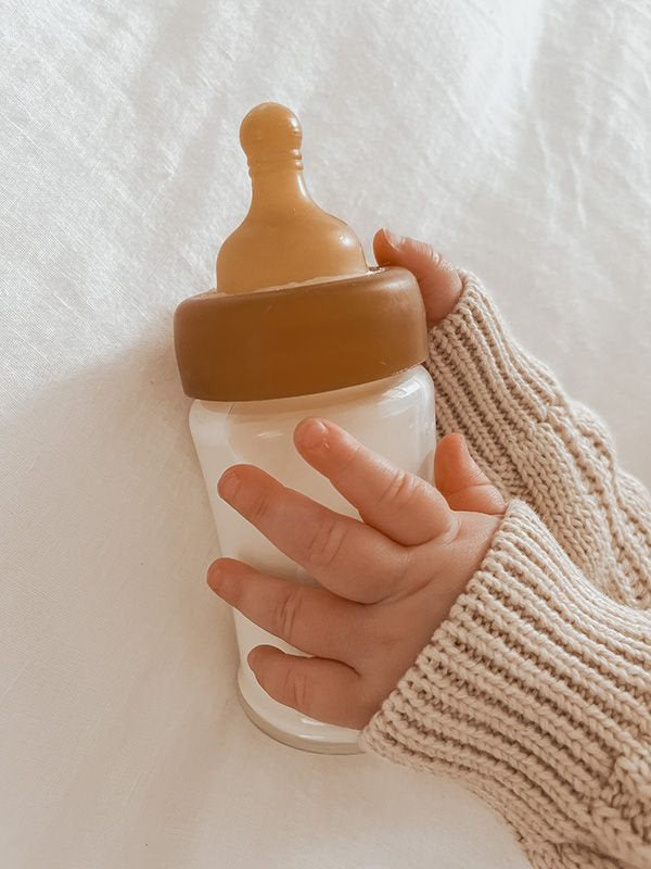 Hevea Glas-Babyflasche 150 ml 2er-Set 100% plastikfrei - weiter Hals