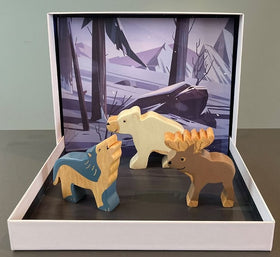 Hevea Holztiere Arktis 3-teilig Kautschukbaumholz - 0