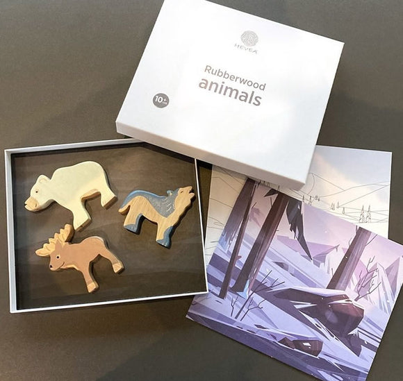 Hevea Holztiere Arktis 3-teilig Kautschukbaumholz