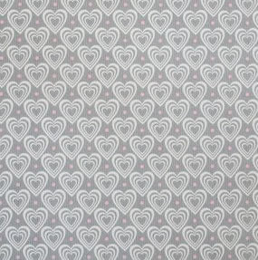 Krasilnikoff Stoffserviette 40x40 cm 3D Hearts grey-white