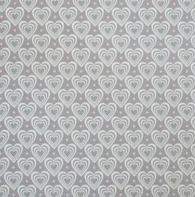 Krasilnikoff Stoffserviette 40x40 cm 3D Hearts grey-white