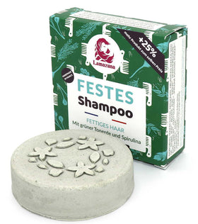 Lamazuna Festes Shampoo Fettiges Haar Tonerde & Spirulina