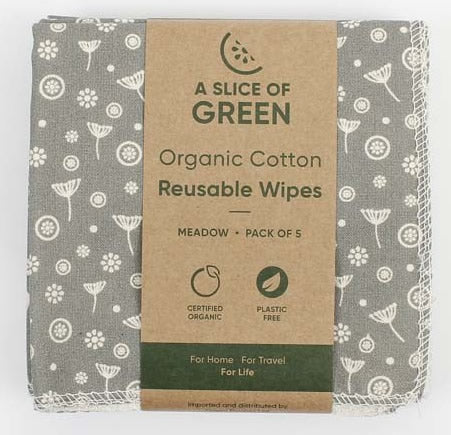 A Slice of Green Wiederverwendbare Pflegetücher Meadow 5er-Set
