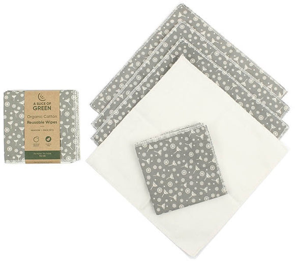 A Slice of Green Wiederverwendbare Pflegetücher Meadow 5er-Set