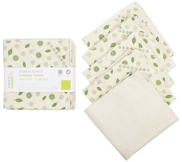 A Slice of Green Küchentücher aus Bio-BW Mint Leaf 5er-Set