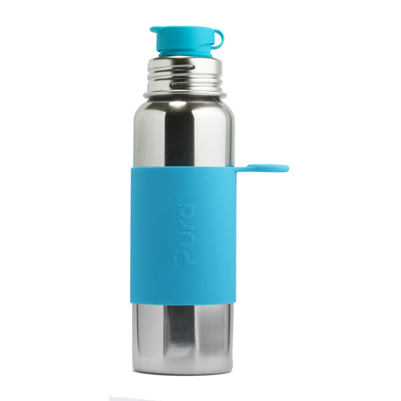 Purakiki Isolierte SPORTflasche 600 ml mit Silikon-Sleeve