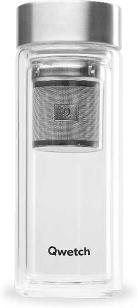 Qwetch Glas Teeflasche mit Filter 320 ml