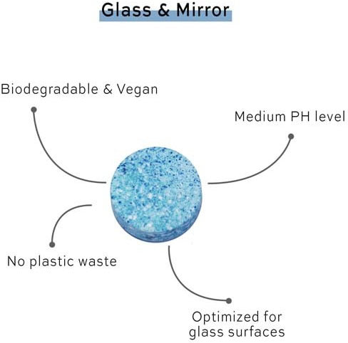 Skosh Sprühflasche + Reinigungstablette Glas & Spiegel