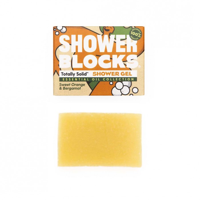 Shower Blocks Duschseife plastikfreies Seifengel 100g Sweet Orange & Bergamot - 0