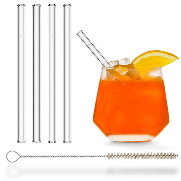 Trinkhalm aus Glas 4er-Set gerade