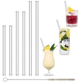Trinkhalm aus Glas 6er-Set Gerade 15 + 20 + 23 cm
