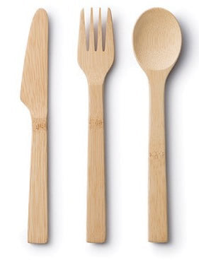 Besteck aus Bambus Travel-Set mit Pouch