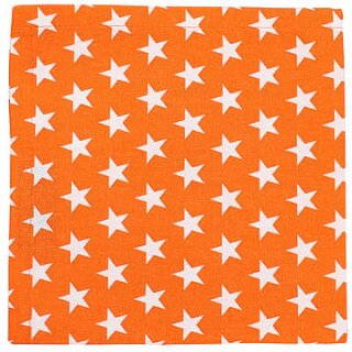 Krasilnikoff Stoffserviette 40x40 cm Stars orange-weiß