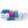 Purakiki Geschenkset Babyflasche 125 ml mit Silikon-Sleeve und Sauger aqua/rosa