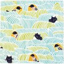 Furoshiki Tuch Cohare Cats & Birds Green 45x45 cm