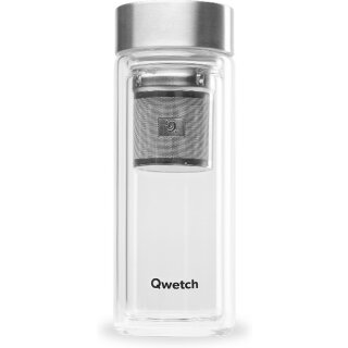 Qwetch Glas Teeflasche mit Filter 320 ml